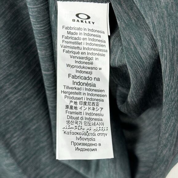 Mens Oakley Short Sleeve Polo Shirt Size XL Geometric Gray Golf Performance - Picture 6 of 8